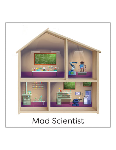 Mad Scientist's Laboratory Flisat Dollhouse Printable Insert