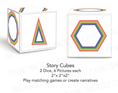 Rainbow Shapes Cards and Cubes