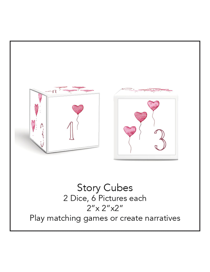 Heart Balloon Cards 1-6 Game Cards & Story Cubes