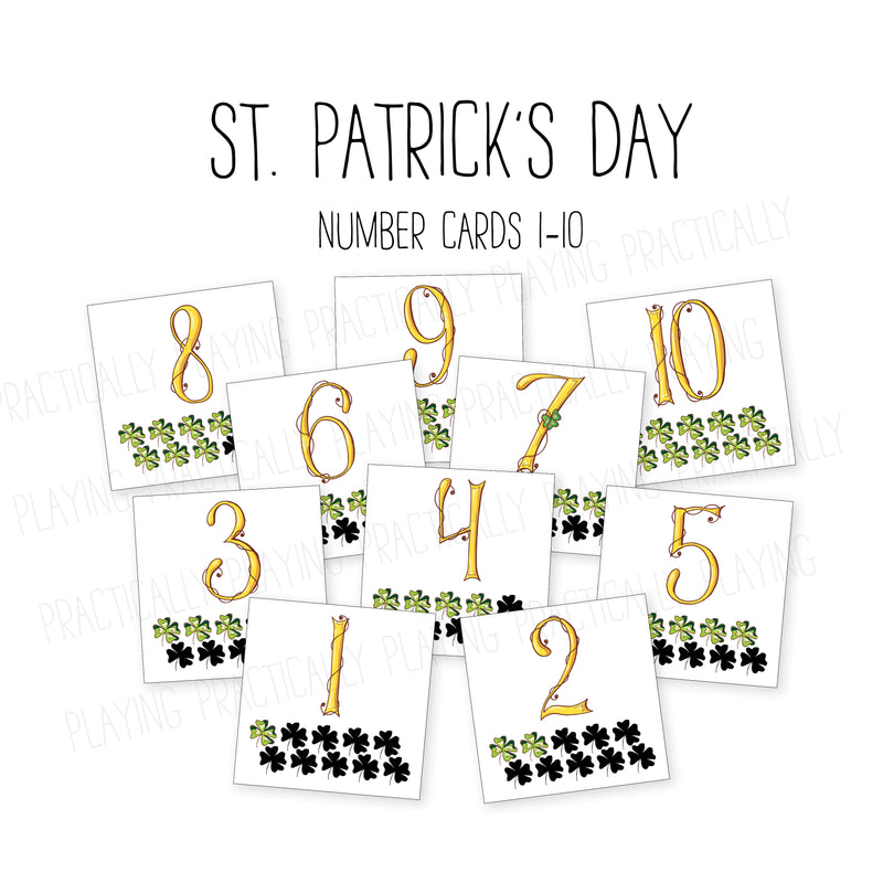 St. Patricks Day Number Cards