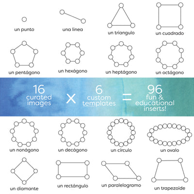 Math Foundations: 1-10 Shapes, Spanish Version (Flisat Printable Inserts- 16 Pack)
