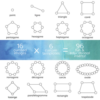 Math Foundations: 1-10 Shapes, French Version (Flisat Printable Inserts- 16 Pack)