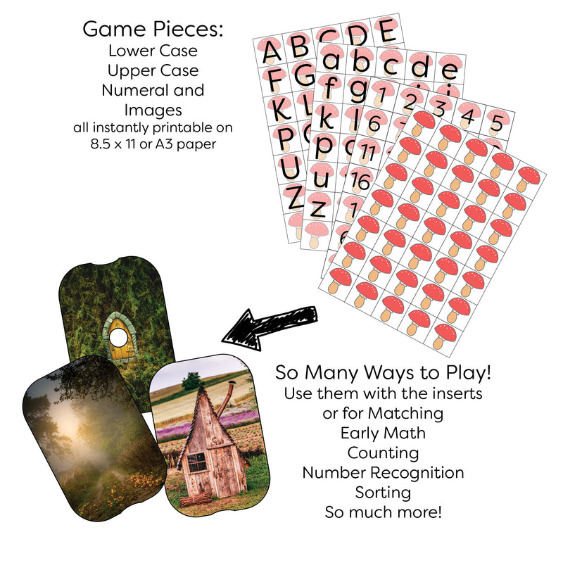 Gnomes and Mushrooms MegaPack (Printable Flisat Inserts, PlayBoards and Gamepieces)