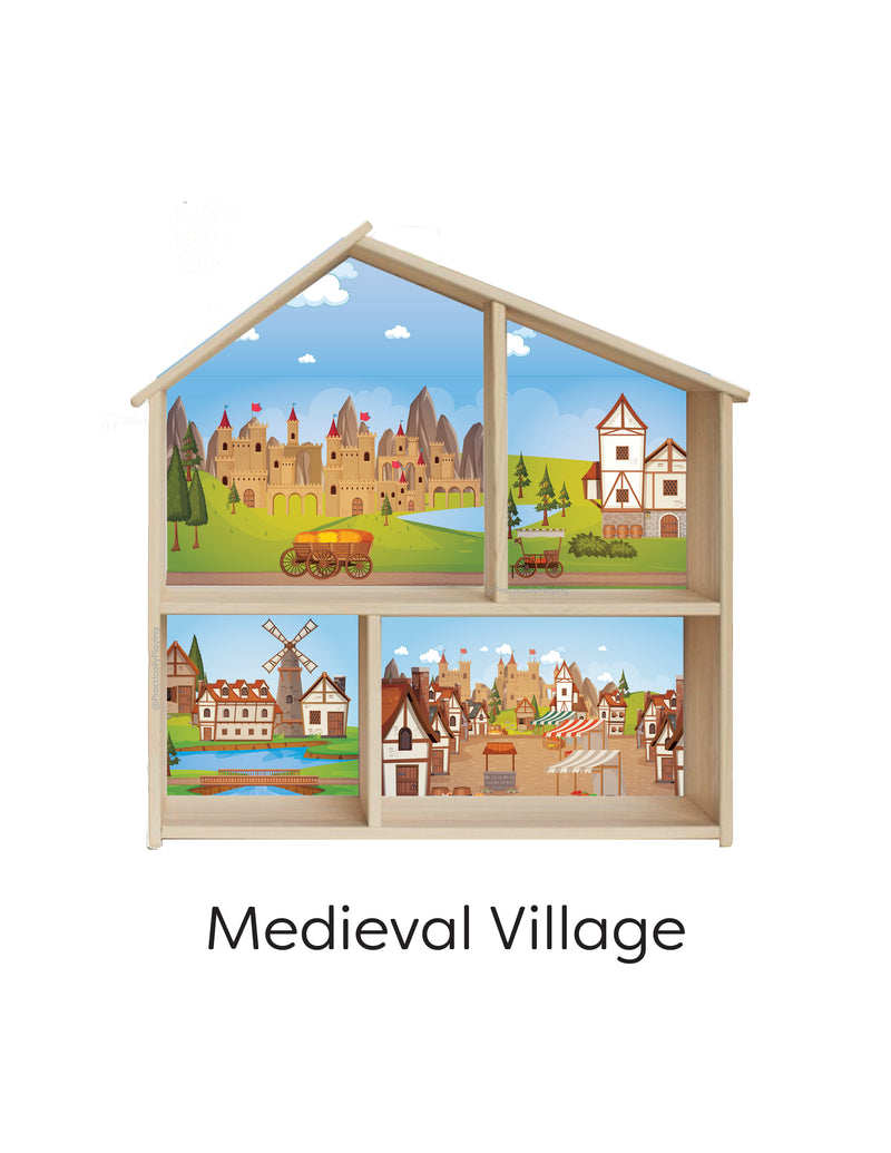 Medieval Village Flisat Dollhouse Printable Insert