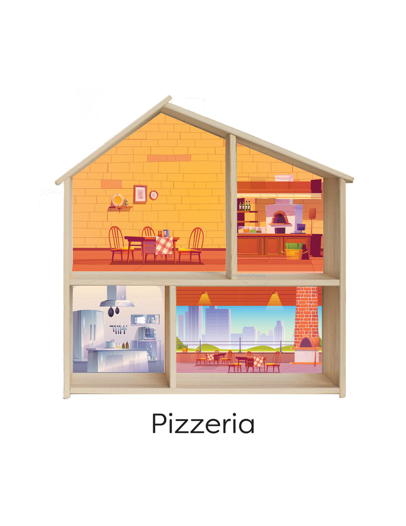 Pizza Party Dollhouse Printable Insert