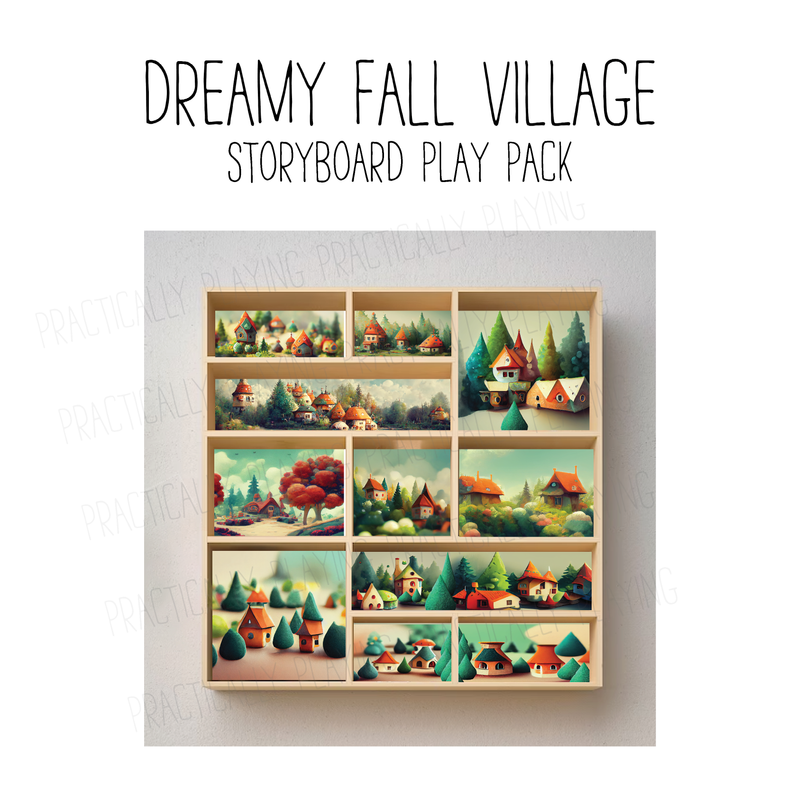 Dreamy Fall Village Story Board Shelf