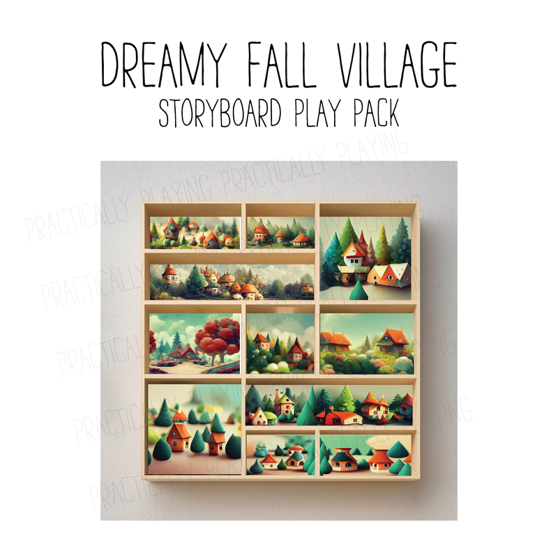 Fall Storeboard Dreamy Fall Village Story Board Shelf – Practically Playing