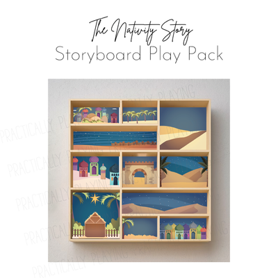Nativity Story Board Shelf with Wrappables