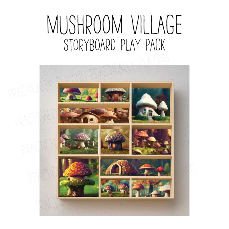 Mushroom Village Story Board Shelf