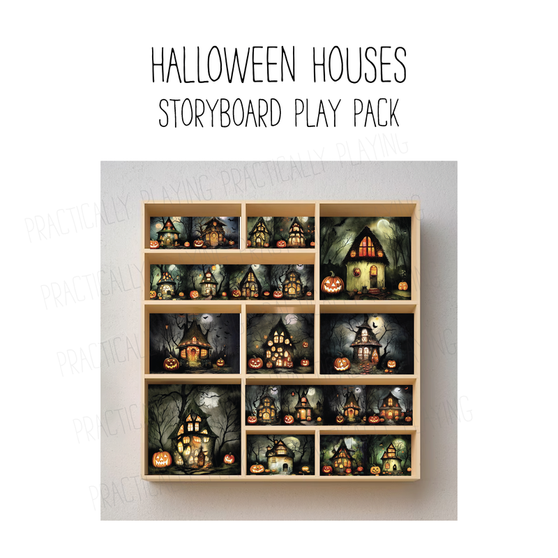 Halloween Houses & Ghosts Story Board Shelf