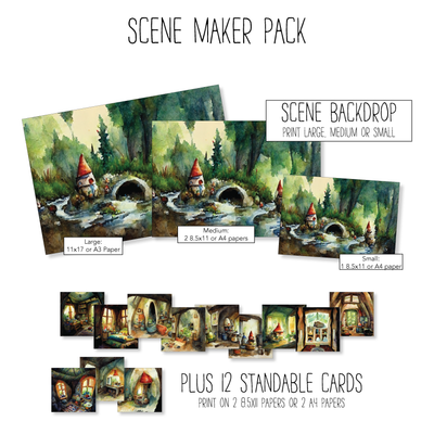 Gnome Home Scene Maker Pack with Standables