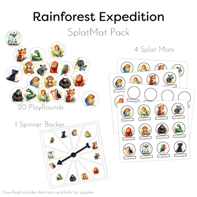 Jungle Animals- Rainforest Bingo Game Pack-Print and Cut
