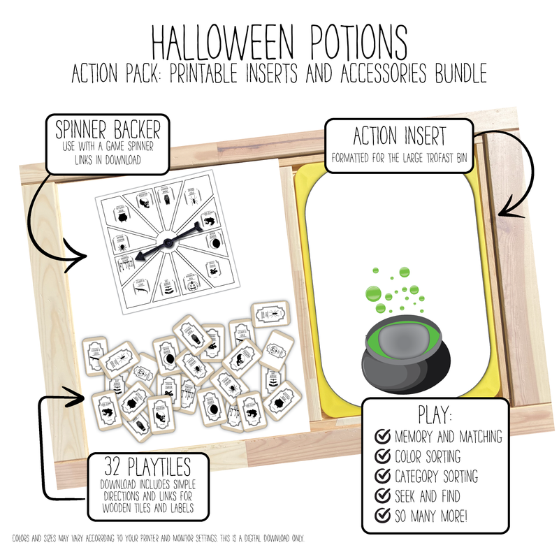 Halloween Potion Labels Mouth Action Pack