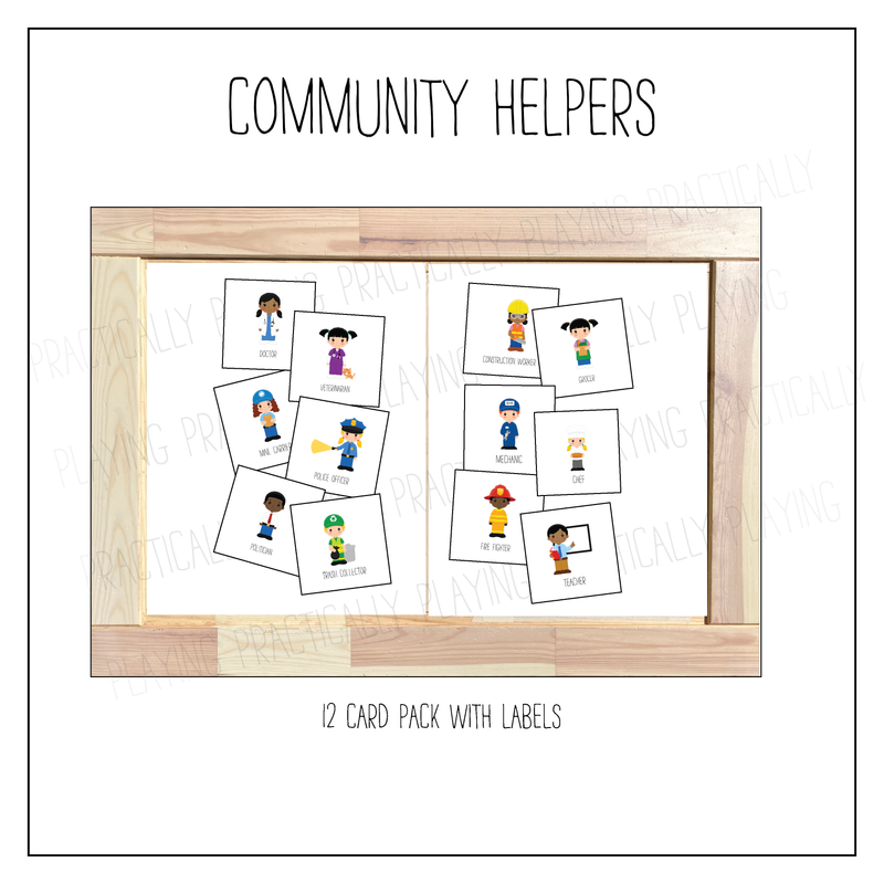 Community Helpers and Village Three Part Cards