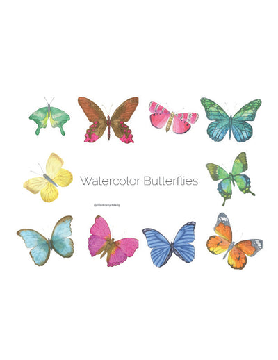 Watercolor Butterflies Inserts and Playboards