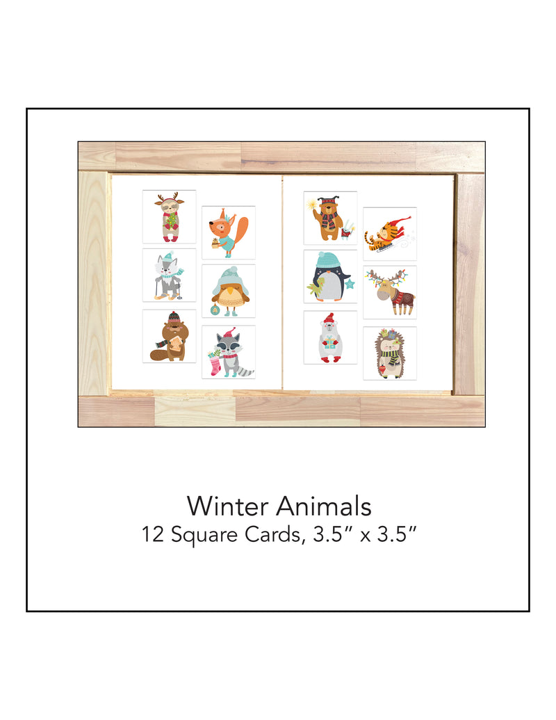 Winter Animals Matching Cards