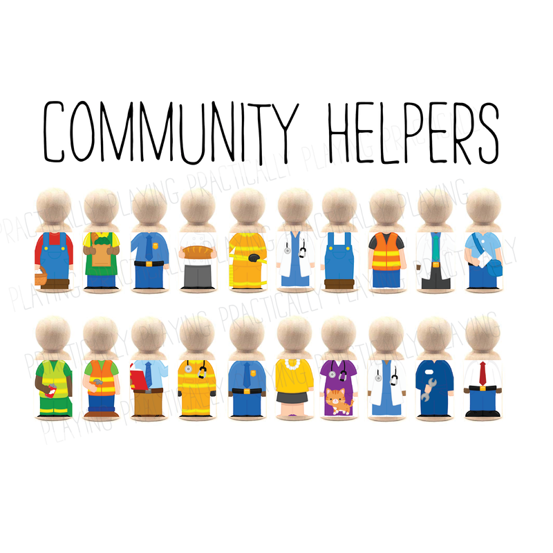 Community Helpers and Village Wrapable Peg Pack