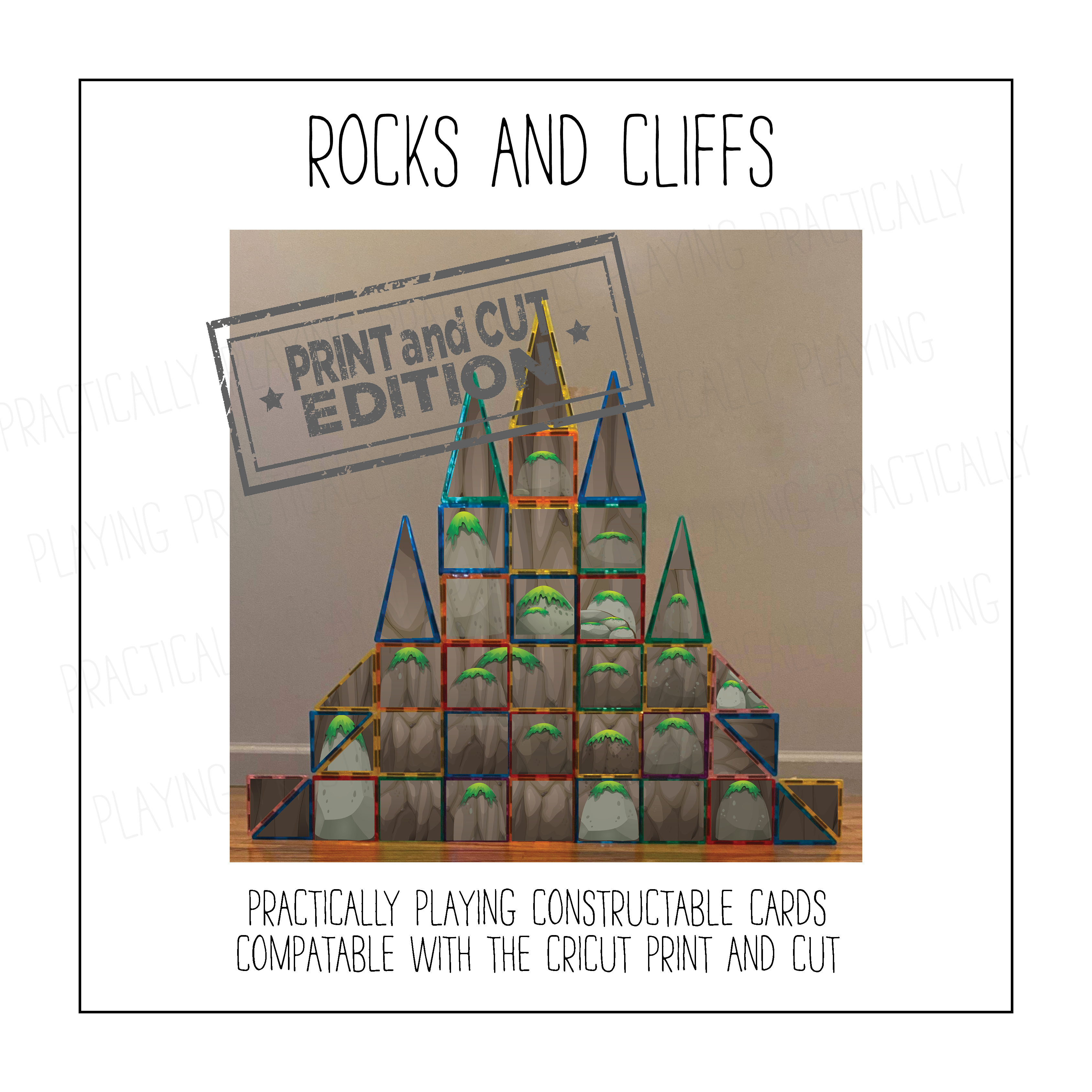 Papercraft Rocks Cliffs Rocks and Cliffs Constructable- Cricut Print and Cut Compatible ...