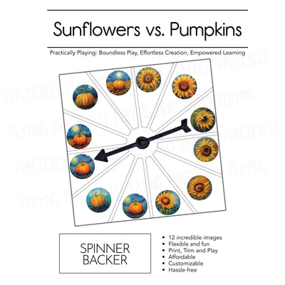 Sunflowers vs pumpkins Action Pack: Printable Inserts and Loose Parts