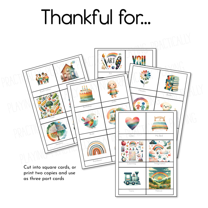Thankful For... (The Gratitude Pack) Action Pack: Printable Inserts and Loose Parts