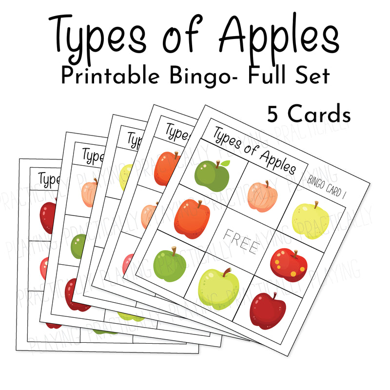 Types of Apples Game Essentials Pack: Printable Insert, Game and Loose Parts Pack