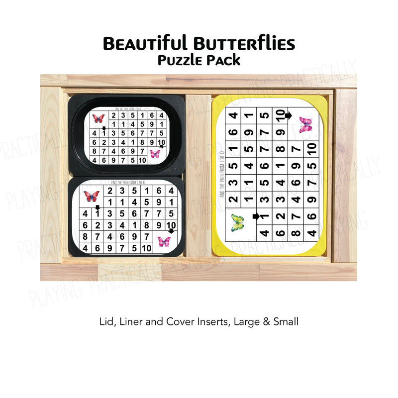 Beautiful Butterflies Puzzle and Math Pack: Printable Inserts, Dominos, Puzzles, Loose Parts and More